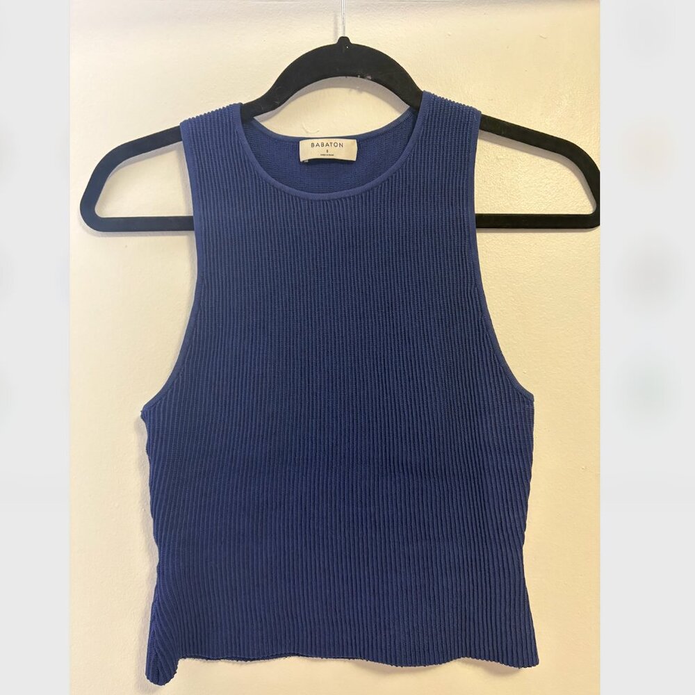 Blue Aritzia Babaton Sculpt Knit Racerback - Small